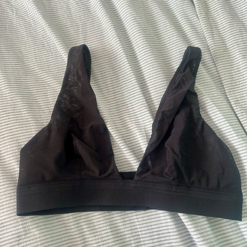 Aerie SMOOTHEZ Mesh Plunge Bralette